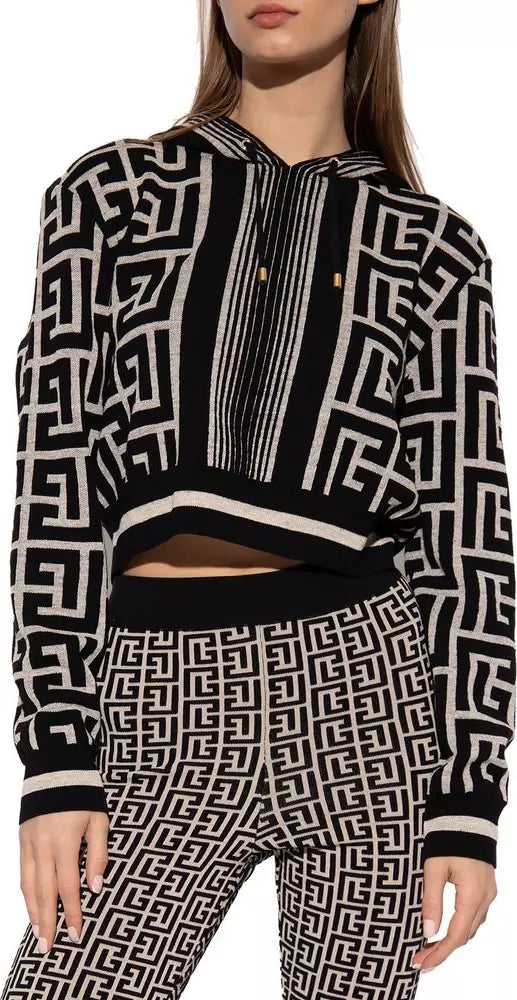 Balmain Black Merino Wool Sweater