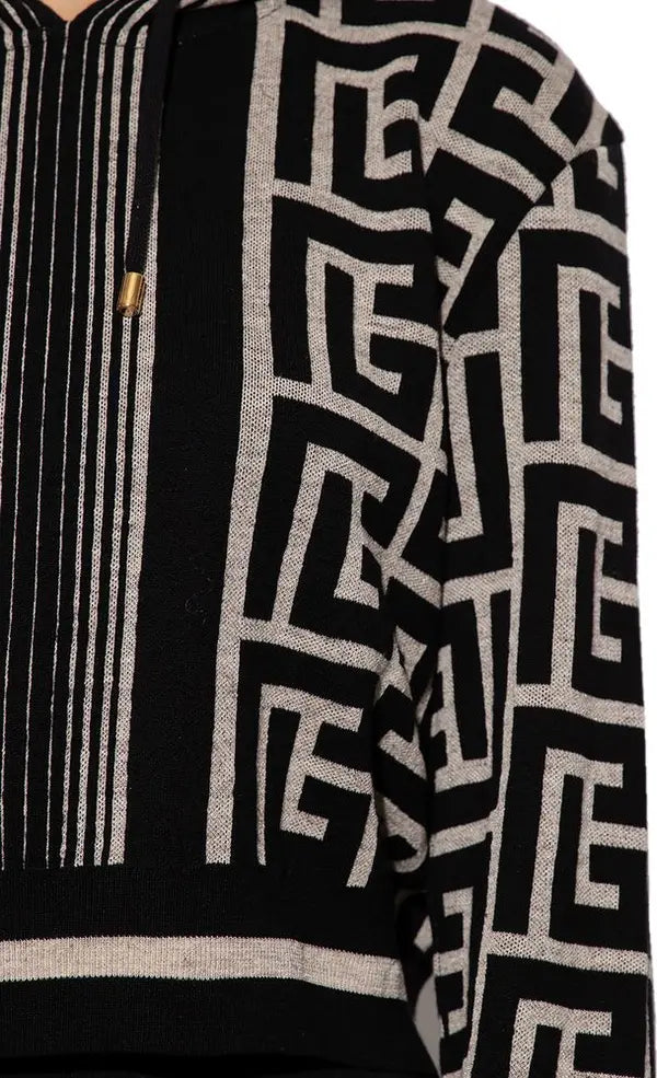 Balmain Black Merino Wool Sweater