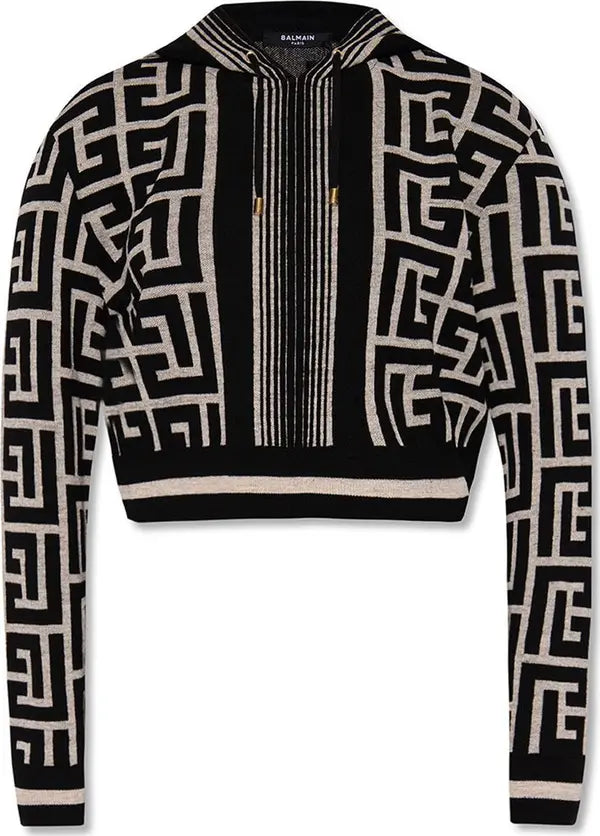 Balmain Black Merino Wool Sweater