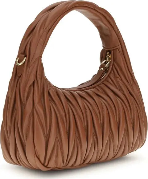 Miu Miu Matelassé Leather Hobo Bag – Cognac Brown